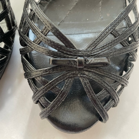 KATE SPADE Women’s Sz 6.5 black Leather Strappy Cage High Heels Sandals 70’s - Picture 15 of 15